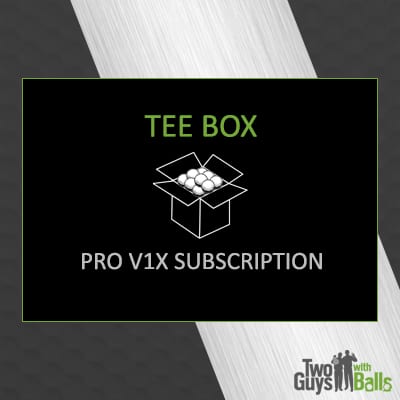 golf ball subscription pro v1x tee box